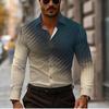 Новая мужская линия в стиле business casual, рубашка с 3D-принтом, формальная, весенне-летняя, с лацканами, с длинным рукавом, размеры XS-5XL, рубашка из эластичной ткани, 2024