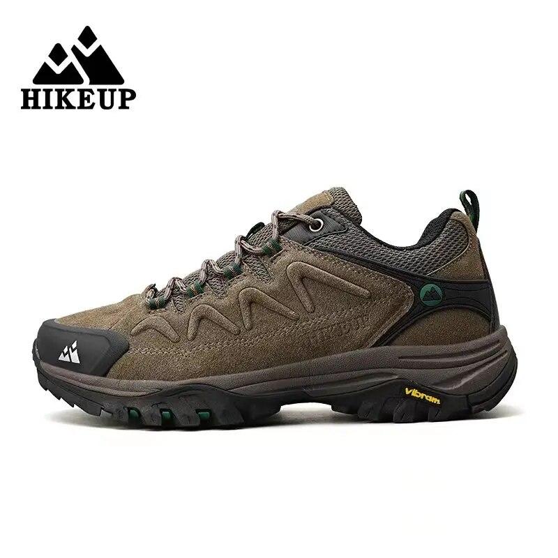 HIKEUP Кожаные Мужские Походные Обувь для Активного Отдыха Туристические Треккинговые Кроссовки Обувь для Альпинизма и Бега по Пересеченной Местности Для Мужчин Прямая Продажа с Фабрики