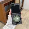 Блестящий магнитный чехол-подставка для телефона Samsung Galaxy Z Flip 8 7 6 5 4 3 Девушка Зеркало для макияжа Крышка Сетчатый узор Корпус