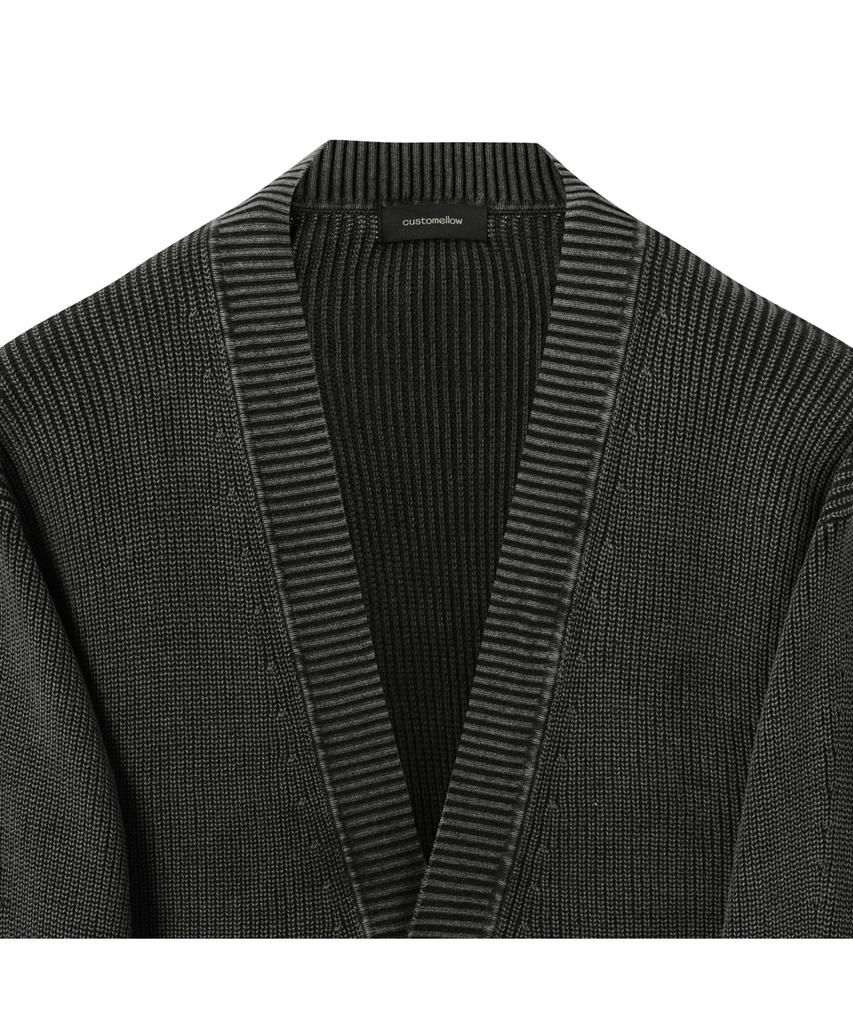Customellow Gray Garment Dyed Cardigan Cwwas25114Gyx