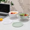 Large Salad Bowl Ice Making Box with Lid Ergonomic Handle Serving Platter Veggie Fruit Tray for Food Buffet Party