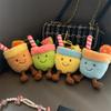 Kawaii Summer Orange Lemon Watermelon Soda Keychain Backpack Hangings Pendant Decoration Cartoon Plush Stuffed Doll Toy Gift