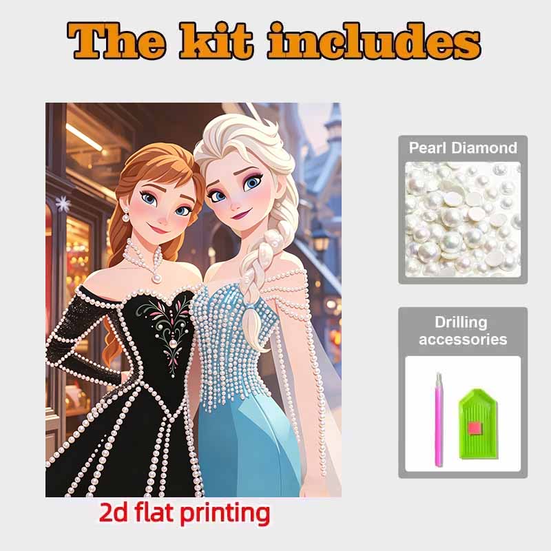 Disney Жемчужная живопись Анна и Эльза Сделай сам Жемчужное искусство Живопись Жемчужные драгоценности Картины Поделки Особая форма Украшение для дома и стен