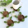 Knitted Turtle Coaster Adorable Crochet Cup Mats Heat-Resistant Absorbent Table Placemats Non-Slip Sheep Drink Coasters for Kitchen Office