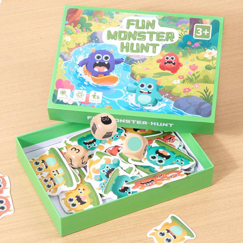 Wood Fun Monster Hunt Desktop Interactive Game Children Puzzle Toy For Kids Early Education