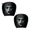 Funny Prank Car Accessories 2Pcs Ghost Face Headrest Covers, Halloween Horror Seat Decorations, Holiday Atmosphere Decor Universal Fit
