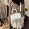 Korean Version Niche Pleated Handbag New Bowling Women's Bag Fashion One Shoulder Crossbody Pillow Small Square Bag