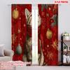 2pcs,2D Plane Printing Curtains Digital Printed Snowflake Cat 100% Polyester (without Rod) All Seasons Use for Living Room,