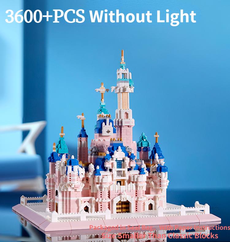 3600 + шт. фэнтезийный замок, строительные кирпичи, розовая серия, замок, церковные блоки, игрушки высокой сложности для взрослых, подарок на день рождения для детей и девочек