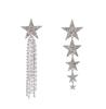 Avance Star Pearl Long Earrings Silver Asymmetric Ladies