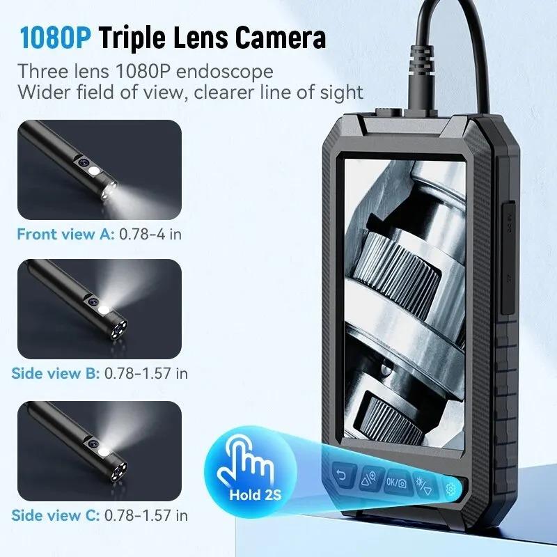 5,0-дюймовая IPS 1080P HD эндоскопическая камера с 3 объективами и классом водонепроницаемости IP67