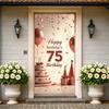 Happy Birthday 75th Banner Red Balloon Birthday Party Decoration Photography Background Props Birthday Cake Backdrop Supplies