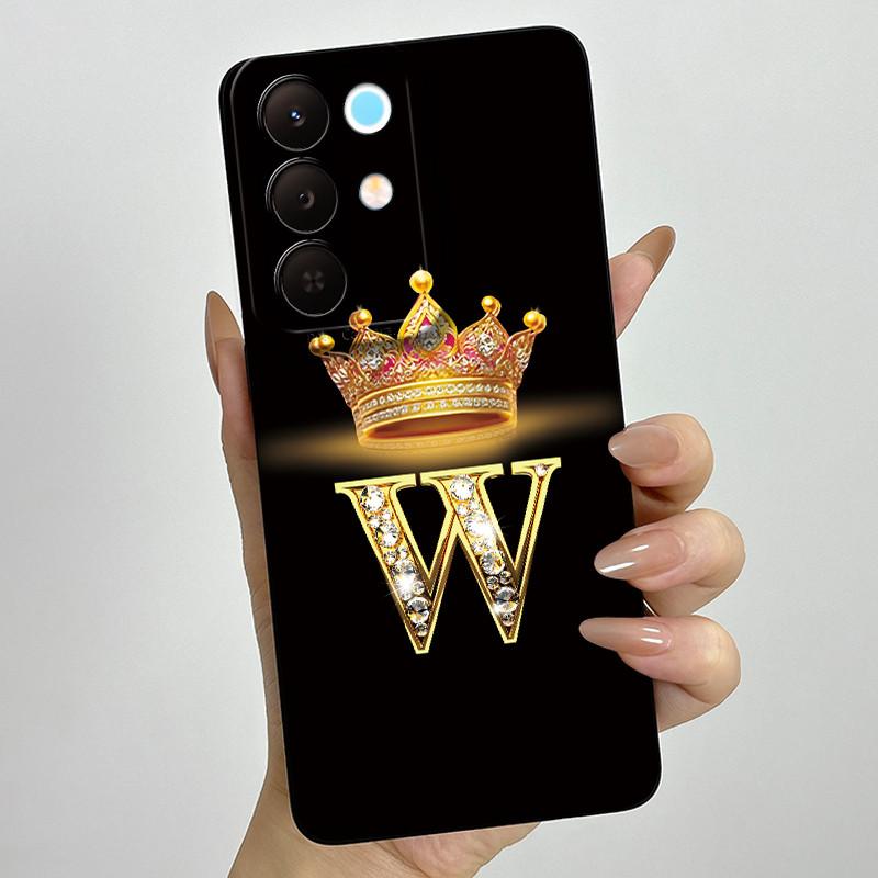 Для Realme 15X C85 5G Чехол для телефона с короной и начальной буквой для пары Realme15X RMX5250 RMX5253 Мягкий силиконовый ТПУ Защитный чехол для объектива