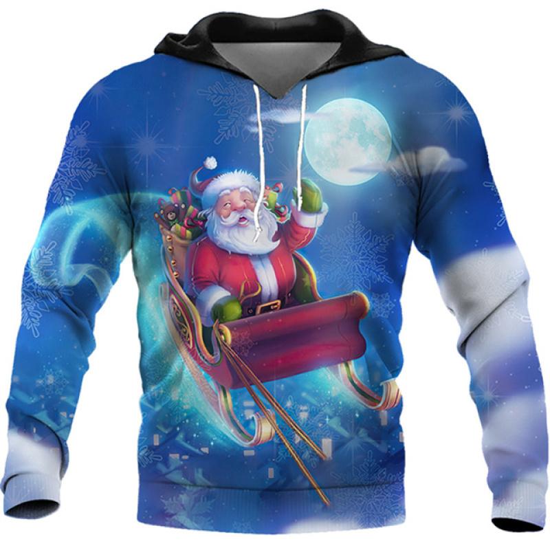 Christmas 3d Printed Sweater Autumn Santa Claus Fashion Shirts For Men Holiday Clothing Hoodies Men Clothing Streetwear