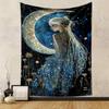 Moonlit Lady with Glittering Gown Design Patterned Tapestry for Bedroom and Living Room Home Decor