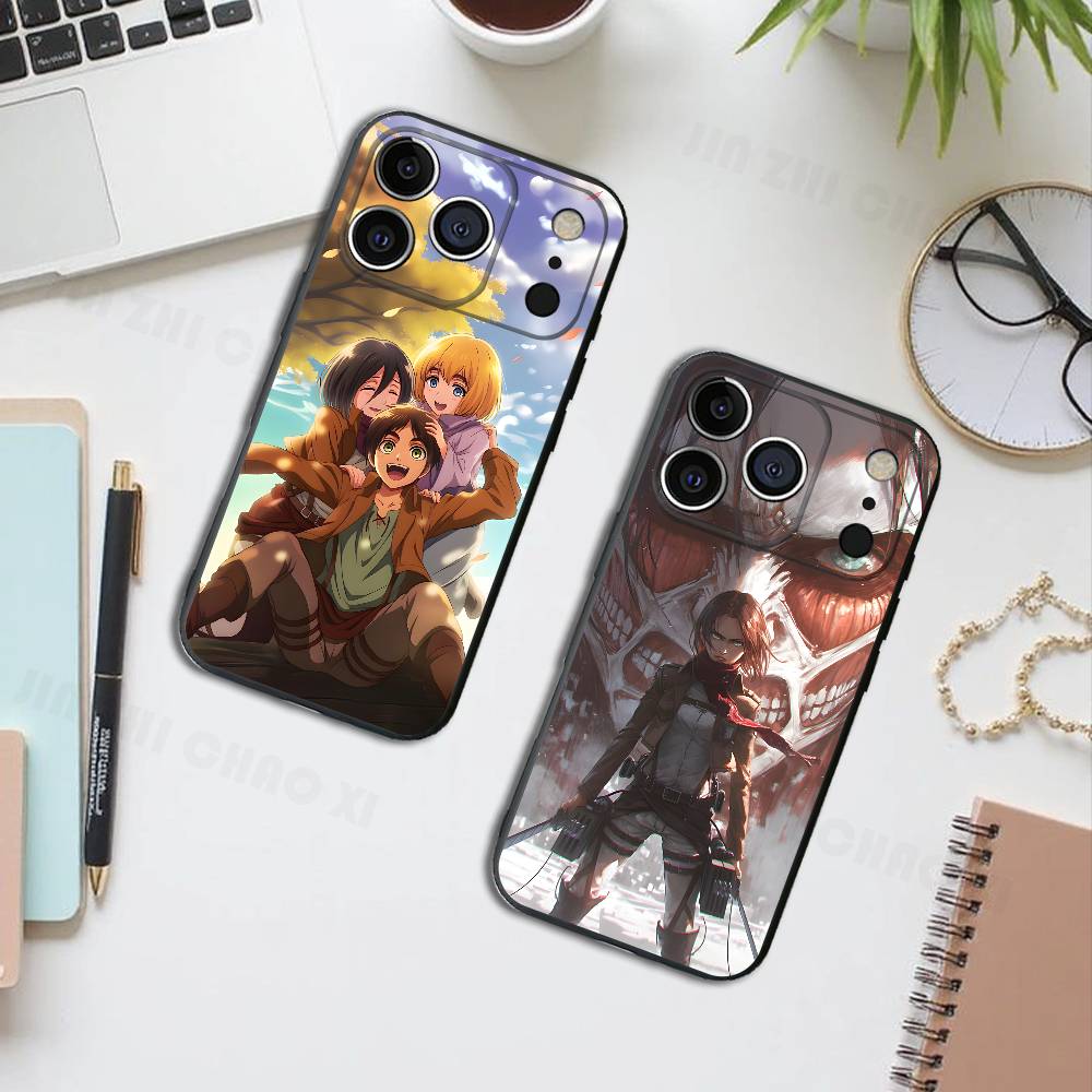 Eren M-Mikasa Armin Levi Silicone Soft Phone Case For IPhone17 16 15 14 13 12 11 Pro Max Plus X XR SE Cover