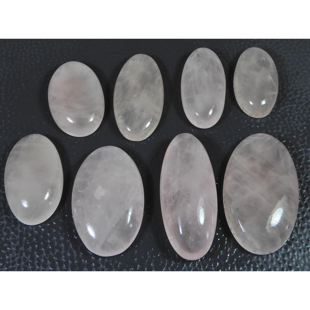 395Cts.Natural Pink Rose Quartz Oval Shape Cabachon Loose Gemstone 08Pcs Lot C-2521