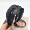 New Luxury Pearl Hairband Women Elegant Mesh Wide Headband with Dots Fashion Hair Accessories Polka Dot Set Hair Band