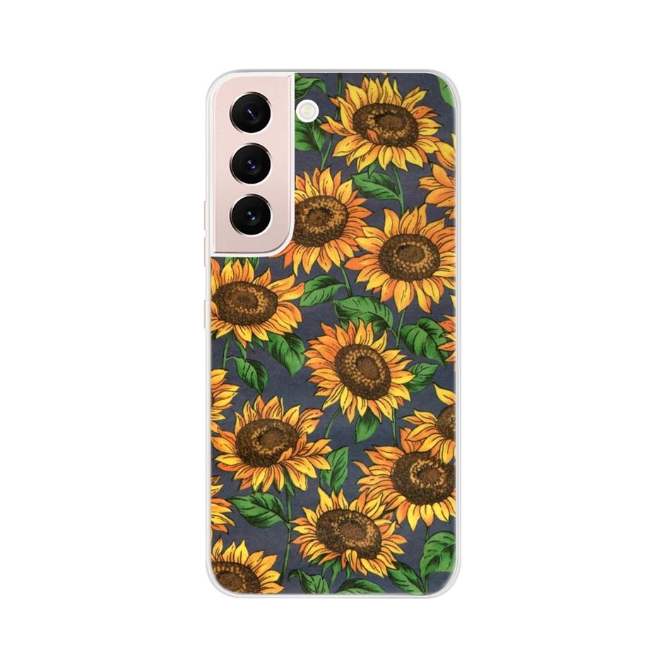 Красивый чехол для телефона с цветами для Samsung Galaxy S22 Pro S 22 Ultra 5G Чехол Милый Кот Мягкий Силиконовый TPU Чехол для Samsung S22 22Pro