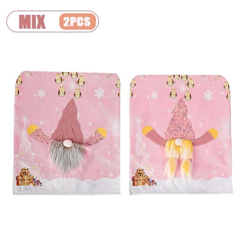 1-4 шт. Рождественский гном чехол на стул с подсветкой розовый праздничный чехол на сиденье для декора обеденного стола домашняя вечеринка подарок аксессуар