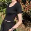 Свитер Yankee Knit Year Женский модный фиолетовый кружевной кардиган Тонкий короткий отрезок Узкие топы Повседневный базовый комфорт и стиль Узкие пуловеры Футболки