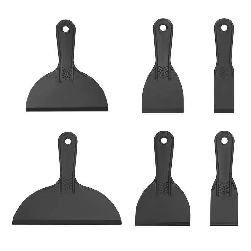 High-Quality Plastic Putty Knives Set 6Pieces Wall Putty Filler Spatula Scrapers for Patching, Smoothing, and Filling
