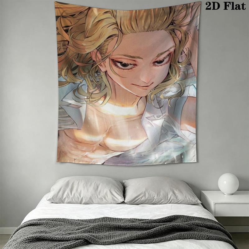 Tokyo Revengers Wall Tapestry Aesthetic Wall Hanging Printed Fabric Blanket Decorative Tapestries for Bedroom Living Room Home Decor