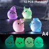 10-12pcs Halloween Resin Ghost Figures Luminous Pumpkin Ghost Ornaments Micro Landscape Desktop Decorations Party Gifts