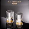 BRGlass Wine Glass Chinese-style Double-layered Gold Mountain Gold Foil Wine Divider Transparent Glass Cup CocktailEY