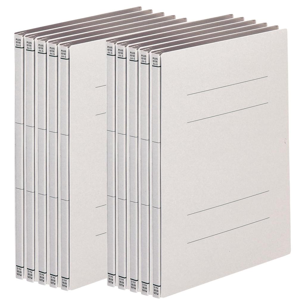 Plus Flat File A4 Expandable Spine Senobas Economy Gray 10-Pack FL-021SE 88-309×10