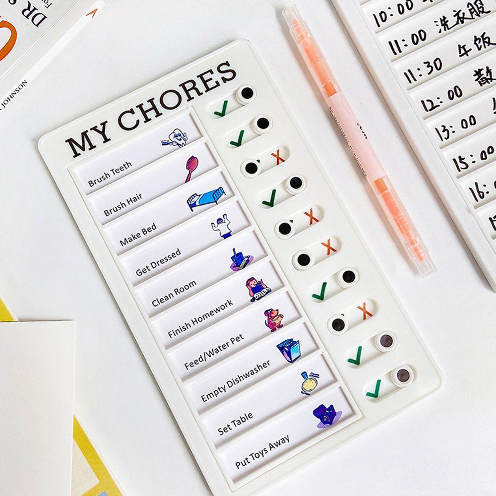 DIY Student Message Checklist Memo Plastic Board Chore Chart Children's Self-discipline Punch Card