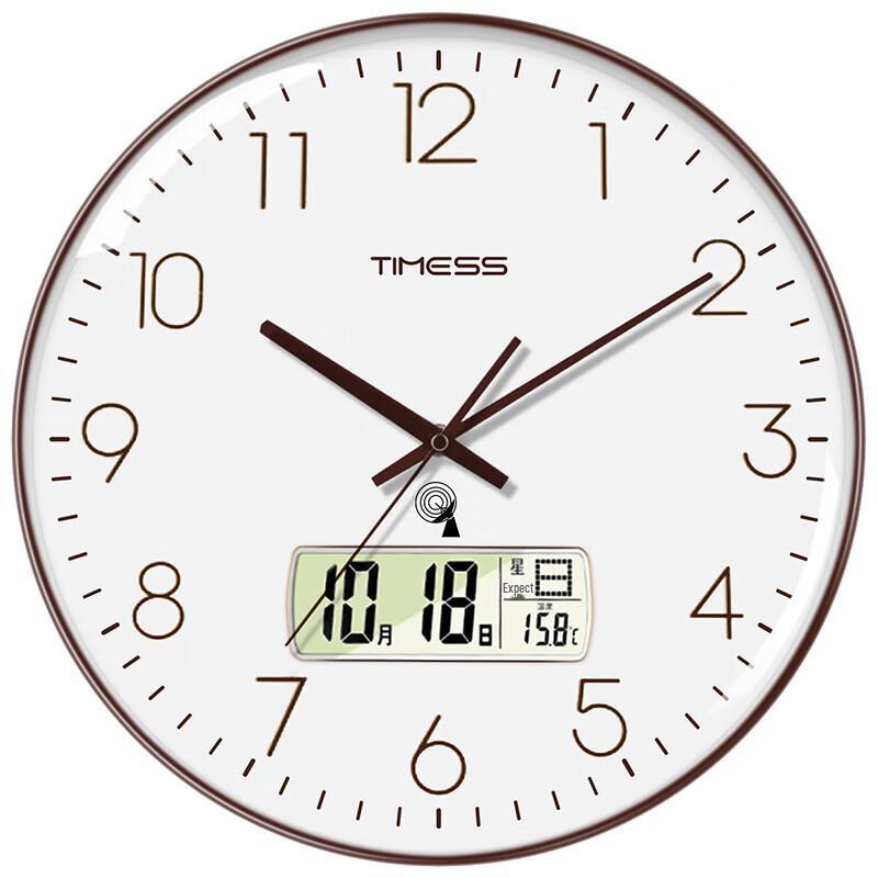 Настенные часы Timess с радиоуправлением, термометром и календарем