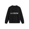 Li Ning Sports Lifestyle Series Letter Print Fleece Warm Reflective Pullover Crewneck Sweatshirt Unisex Sweatshirt Black AWDTB41-6