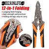 12 In 1 Multifunctional Wire Strippers Folding Electrician Crimping Wire Stripping Pliers Tools Universal Wire Cutting Pliers