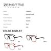 ZENOTTIC (L Size) Fashion Square Prescription Glasses Woman Optical Eyeglasses for Handmade Acetate Anti Blue Light Photochromic