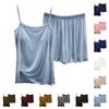 Ladies' Loose Casual Wear With Chest Cushion, Camisole, Shorts, Home Suit Set, Summer Thin Design, Can Be Worn Outside, Solid Color Pajamas