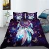Black Background Dream Catcher Pattern Bedding Set Starry Sky Dream Catcher Quilt Cover Pillow Case 2 or 3 Pieces Soft and Comfortable Home Decoration