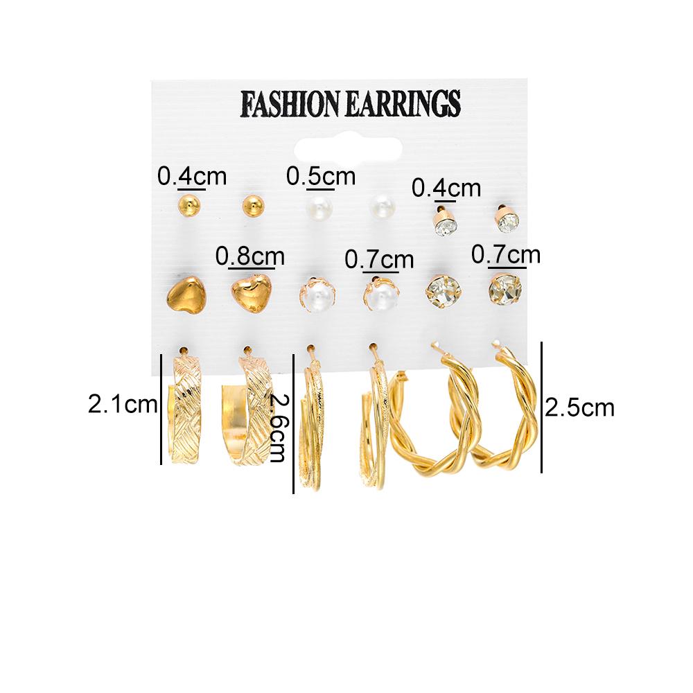 Модный комплект серег-кольцев для женщин, элегантные серьги-гвоздики в стиле ретро с геометрическим узором, ювелирные аксессуары