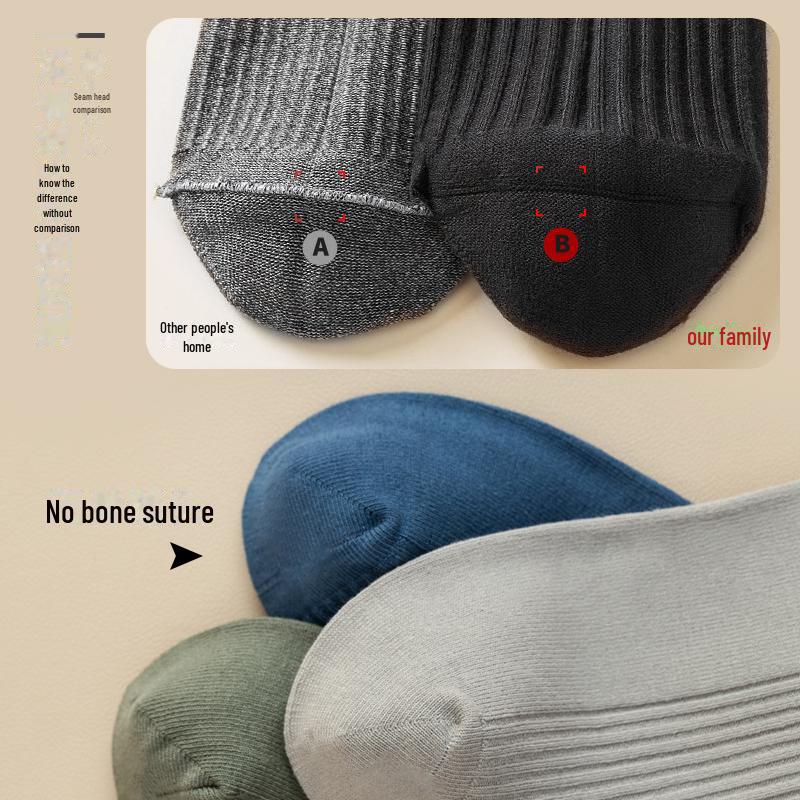 Мужские носки средней длины - 100% хлопок, дезодорирующие, впитывающие пот, для всех сезонов