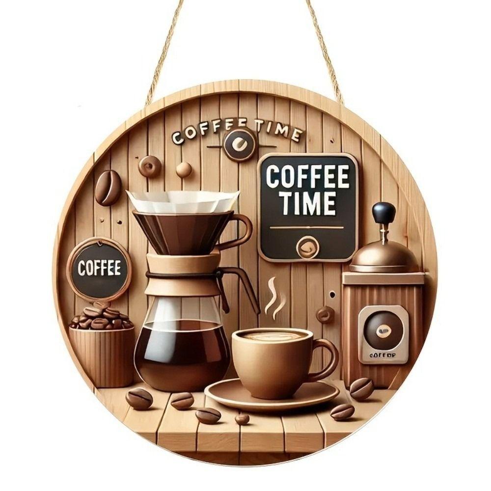 Magical Coffee Sign 2D Flat WC Garden Decoration Retro Hanging Wooden Sign Office