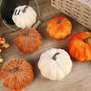 Halloween Festival Decorations Small Velvet Pumpkin Thanksgiving Table Centerpiece, Soft Stuffed for Display Fall Harvest Farmhouse Decoration Durable