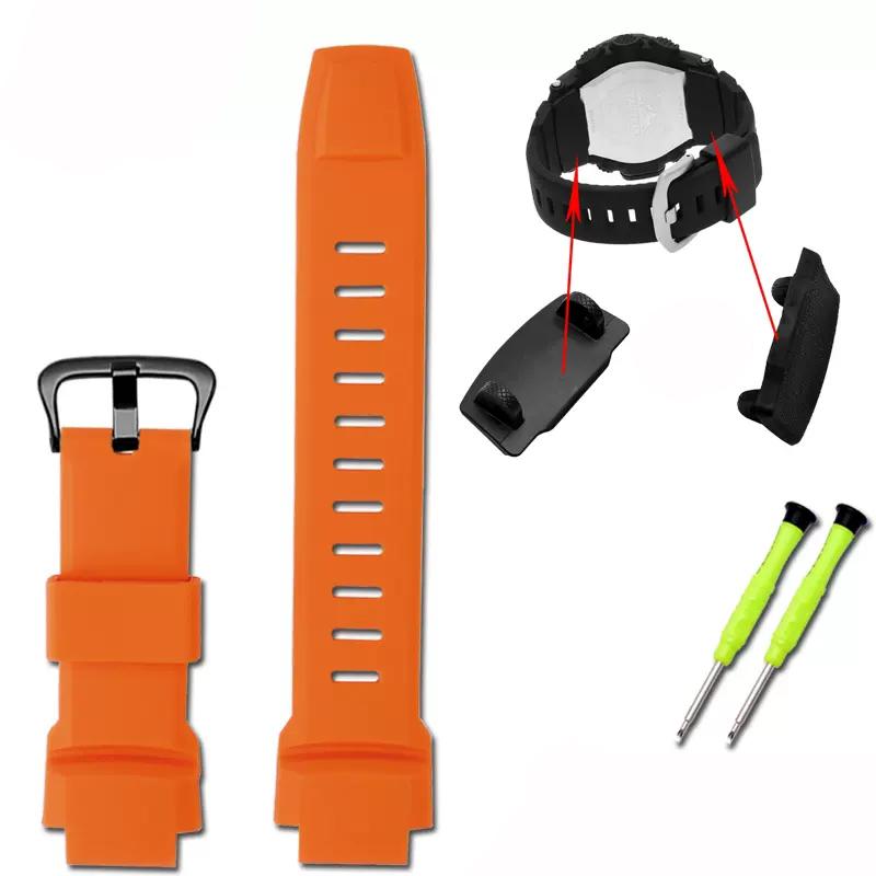 Резиновый ремешок на запястье для Casio PROTREK PRG-260/270/550/250 PRW-3500/2500/5100 Замена Черный Браслет 18 мм Силиконовые Ремешки для Часов