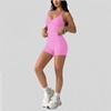 36-Color High-Waisted Ruched Neckline Crop Top Tapered Leggings Yoga Set Women With Built-in Bra Pad