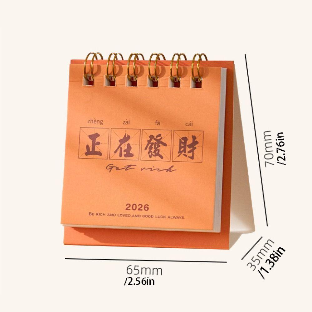 Solid Color 2026 Mini Desk Calendar Inspirational Text Standing Flip Calenda Home Decoration