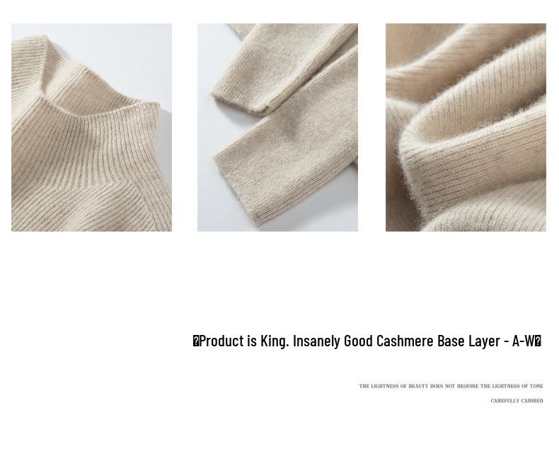 Women's Seamless Cashmere Slim-Fit Half-High Neck Sweater