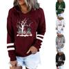 Women's Fashion Leisure Christmas Party Printed Long Sleeve Hooded Pullover Top