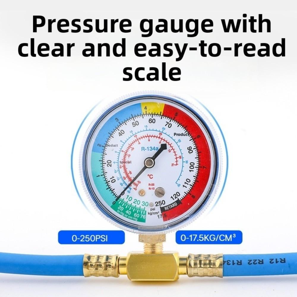 AC Maintenance AC Recharge Hose Metal Pressure Gauge Hose New Car Refrigerant Tool