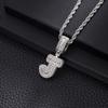 Copper Letter Pendant Necklace With Zirconia Inlay Hip Hop Style Alphabet Initial Charm Women Men Trendy Jewelry