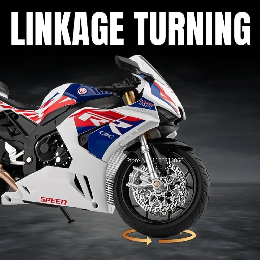 1:Модели-игрушки мотоциклов Honda CBR1000 R1M масштаба 1:9, металлические литые, с резиновыми шинами, амортизацией, для украшения дома