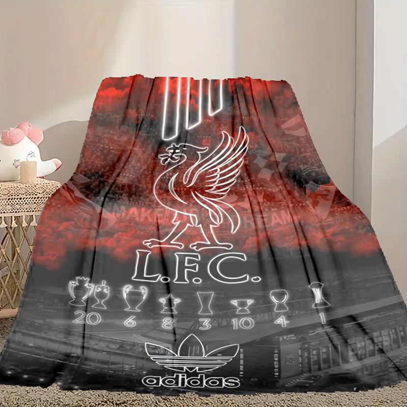 1pc Digital Print Nap Blanket, Liverpool FC Blanket for Home Use, All Season Warmth, Christmas and Valentine's Day Gift Blanket